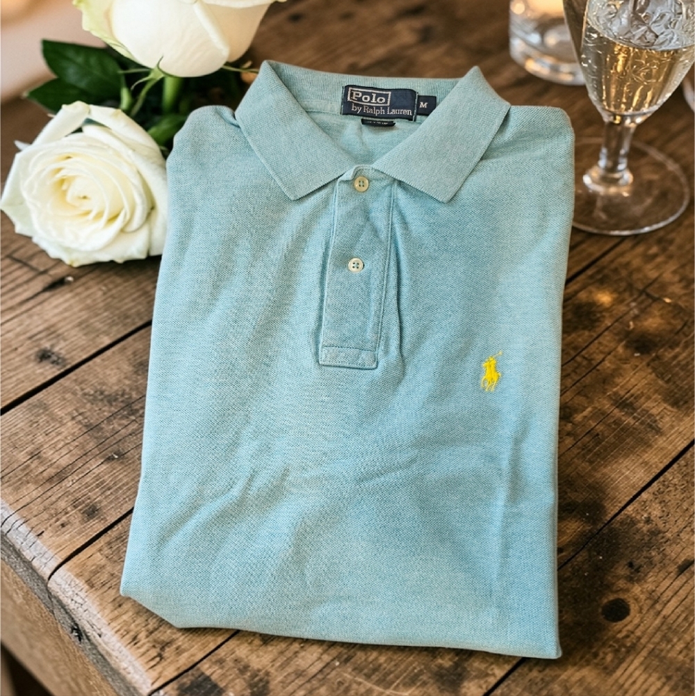 NWOT Polo by Ralph Lauren Men's Teal Polo Shirt Size-Medium